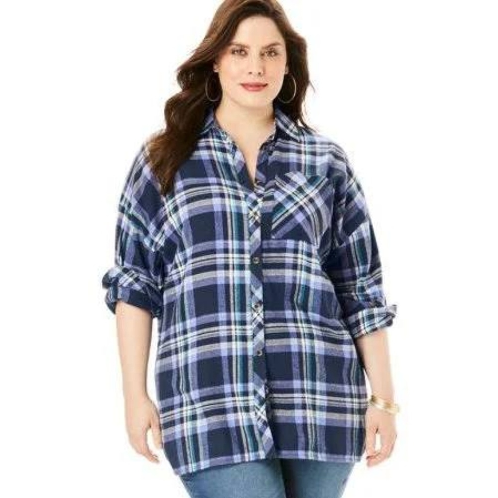 FLANNEL SHIRT BY ROAMAN'S SZ 30W